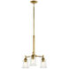 Shailene 3 Light Natural Brass Mini Chandelier Ceiling Light